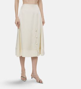 Jil Sander Enverse Satin A-line Midi Skirt, Model View