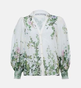Floral Puff Long-sleeve Blouse