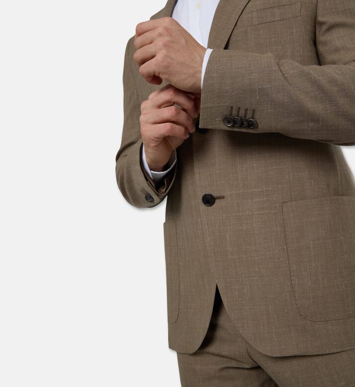 Corneliani Tailored Virgin Wool Flax Suit, Model View