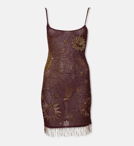 Leslie Amon Beaded Celestial-themed Mini Dress, Packshot View