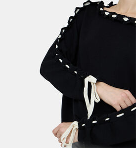 Calandra Ballon Lace-up Sleeve Pullover Calandra Ballon Lace-up Sleeve Pullover