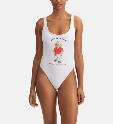 Cloth Polo Bear Scoop-neck One-piece Swimsuit