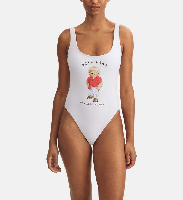 Cloth Polo Bear Scoop-neck One-piece Swimsuit
