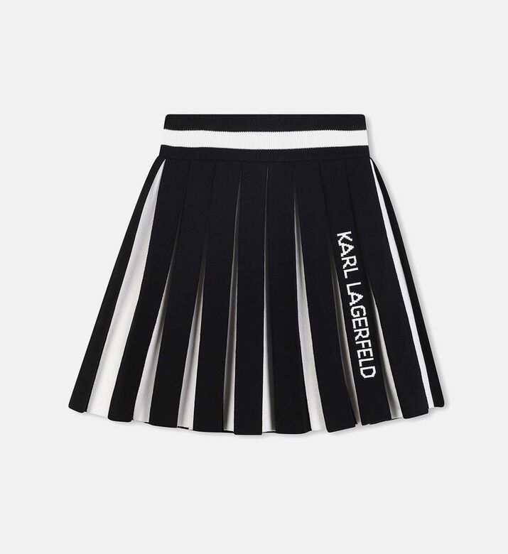 Pleated Knit Mini Skirt
