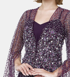 فستان بكاب بدون أكمام مزين بأحجار الراين