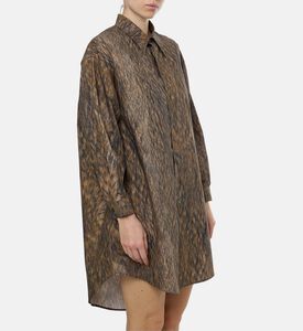 MM6 Animal-print Long-sleeve Dress, Model View