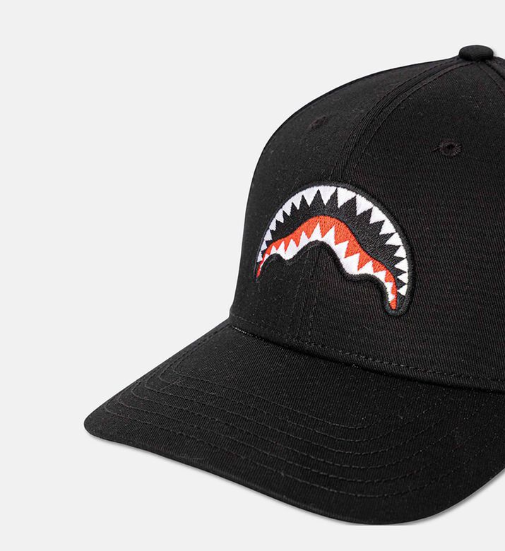 Sprayground Classic Shark Mouth Patch Cap, Black, Packshot View