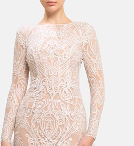 Michael Cinco Thread Long-sleeve Gown, Model View