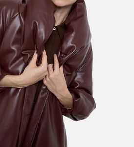 Rowen Rose Glossy Faux Leather Coat, Model View