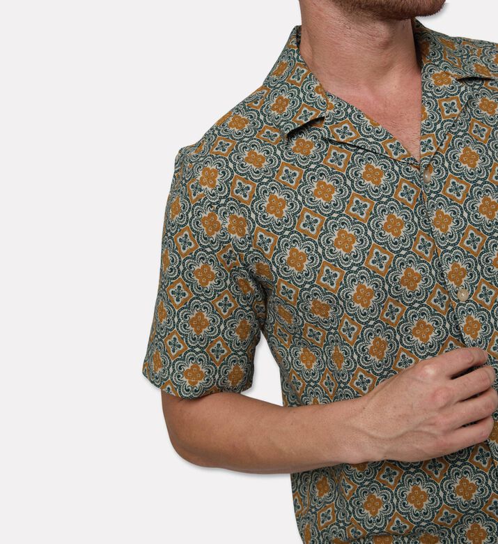 Les Deux Abstract-print Button Closure Shirt, Model View