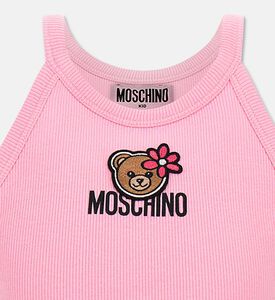 Moschino BKT Appliqu&eacute; Ribbed Tank Top, Pink, 12y, Packshot View