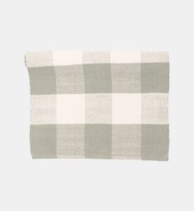 Home Deco and More Bodos Cotton Checked Kitchen Rug, Green, 70x140-cm, Packshot View
