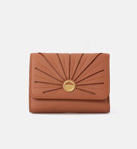 Camille Fournet Signature Pleated Calf Leather Wallet, Brown, Packshot View