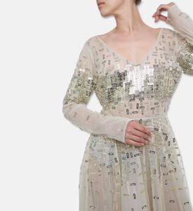 Christophe Guillarme Tonal-embroidery Straight Dress, White, 42, Model View