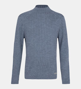 Stand-collar Wool Knitted Sweater