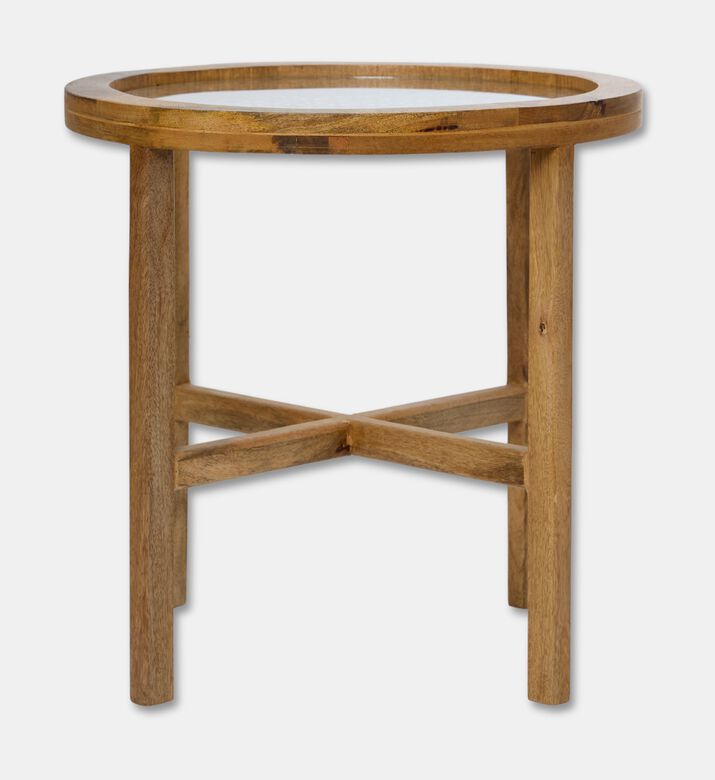 Home Deco and More Large Round-shape Table, Light-brown, 50-cm, Packshot View