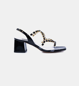 Patent Leather Rhinestone Sandals