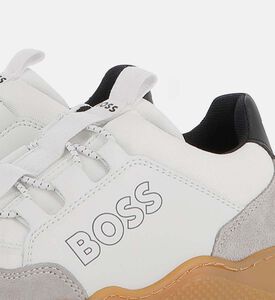 حذاء سنيكرز بأربطة بخامات مختلطة