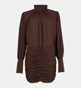 فستان منسوج بتفاصيل مجمعة من يبا