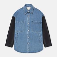 Zinnie Denim-regen Leather Shirt