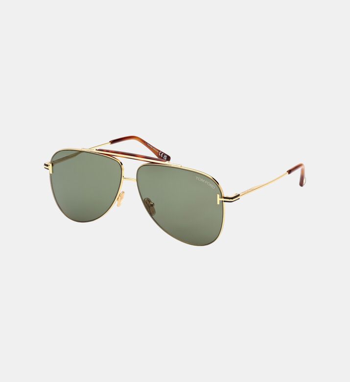 Colored Lense Double Bridge Pilot Sunglasses 60