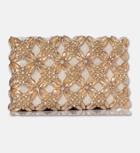 0711 Tbilisi Rhea Rectangular-shaped Clutch, Champagne, Packshot View