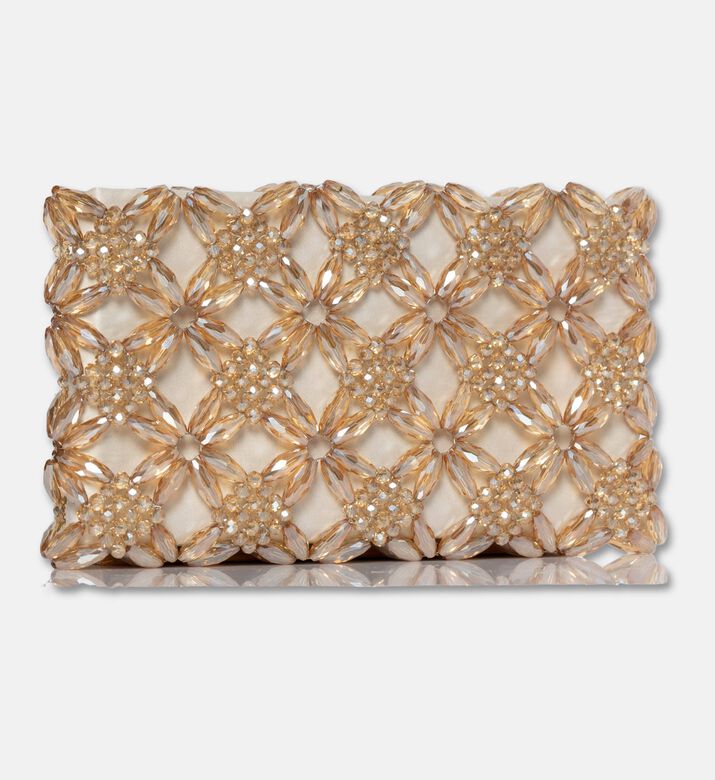 0711 Tbilisi Rhea Rectangular-shaped Clutch, Champagne, Packshot View
