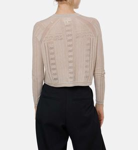 كارديغان طويل الأكمام بنسيج شفاف