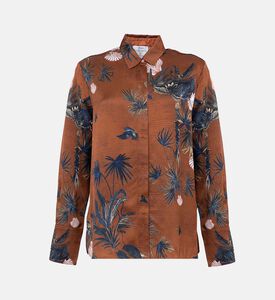 قميص ساتان بطبعة