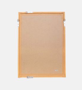 مرآة خشب بلوط مطلي بلون أبيض