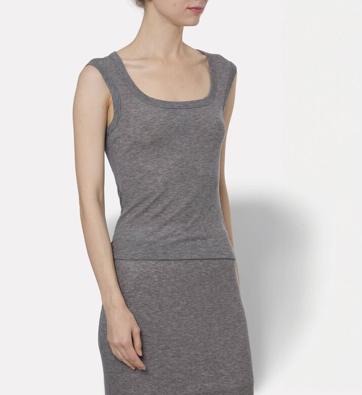 Samsoe Ribbed Scoop-neck Top, Model View