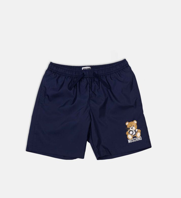 Teddy Bear Motif Swim Shorts