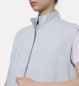 Samsoe Linen-style Zip-up Vest, Model View
