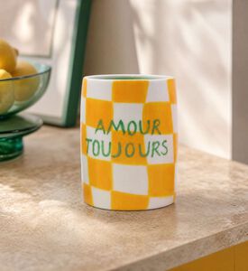 Que Rico Ceramic Checkered Pattern Tumbler, Model View