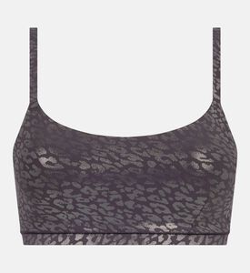 Scoop Neck Leopard-print Bra