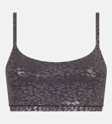 Scoop Neck Leopard-print Bra