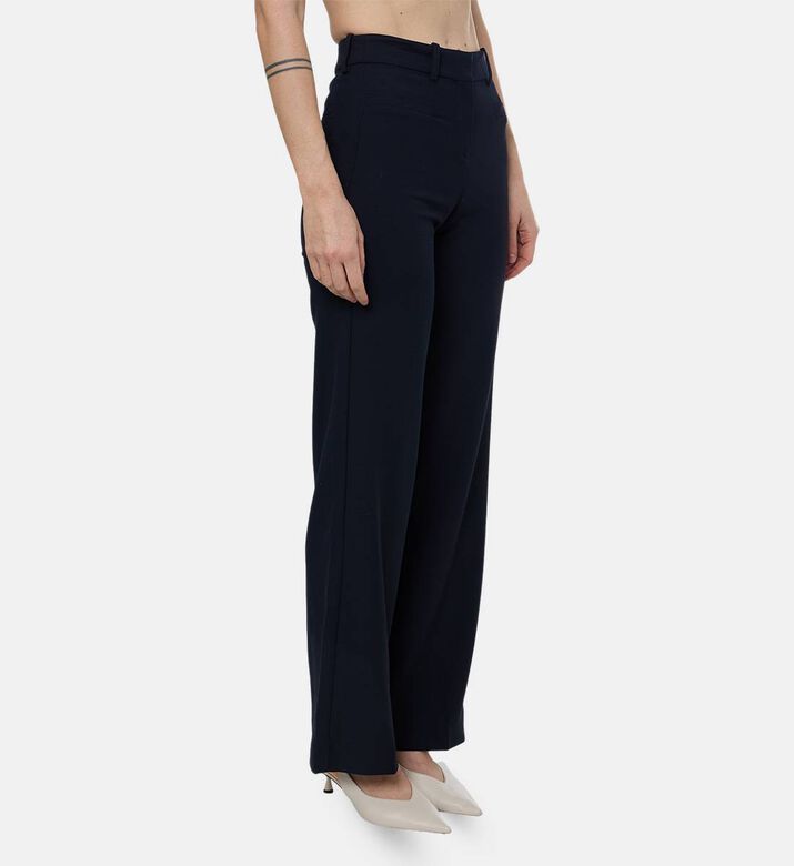 Ba and Sh Nistachio High-waisted Wide-leg Trousers, Dark-blue, 34, Model View