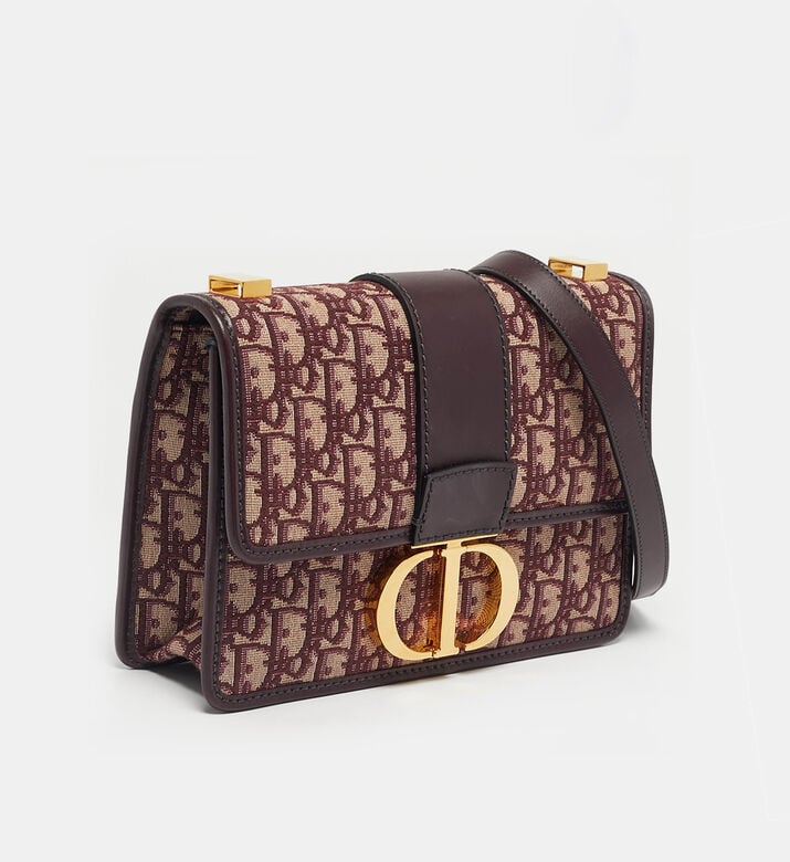 Dior Preowned Dior Burgundy Oblique 30 Montaigne Shoulder Bag, Packshot View