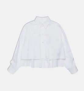 قميص قطن بطيات مطرزة بأرقام