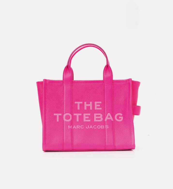 Marc Jacobs The Leather Medium Tote Bag, Dark-pink, Packshot View