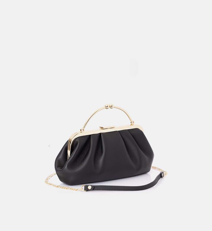 حقيبة يد صغيرة بإطار منحني ومقبض علوي