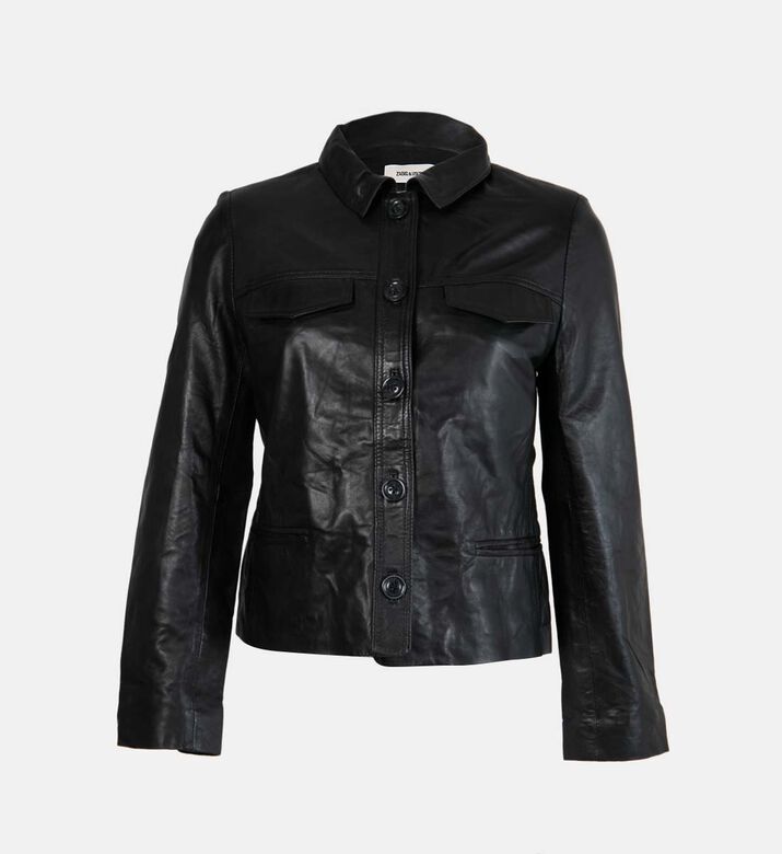 Liam Leather Fitted-cut Jacket
