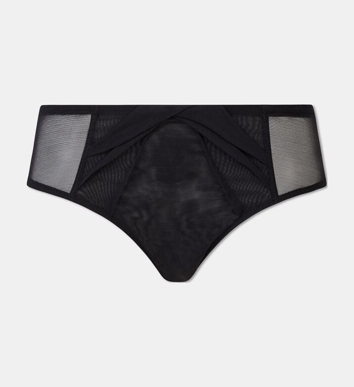 Chantelle Mesh Panel Briefs, Black, L, Packshot View