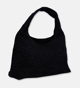 JW PEI Laura Faux Suede Woven Shoulder Bag, Black, Packshot View