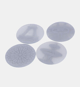 مجموعة قواعد أكواب باريس الدائرية مكونة من 4 قطع