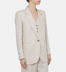 بليزر بوي مخطط بصف أزرار واحد