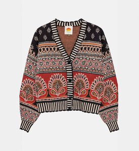 Farm Rio Geometric-print V-neck Cardigan, Packshot View
