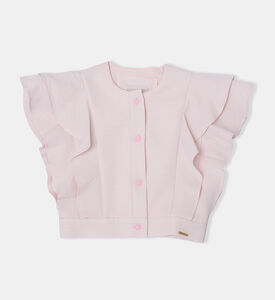 بلوزة قصيرة بأكمام مكشكشة