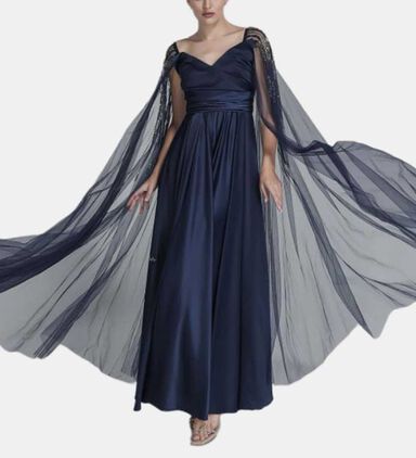 Drape Cape Sleeve Gown