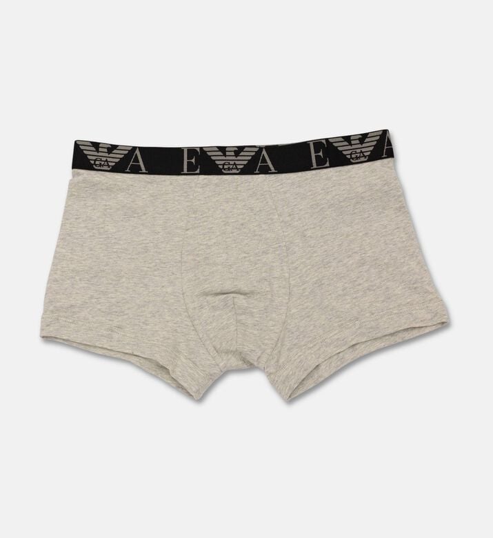 Emporio Armani Logo Elastic Waistband 3-pack Short-leg Boxers Set, Grey, Xl, Packshot View